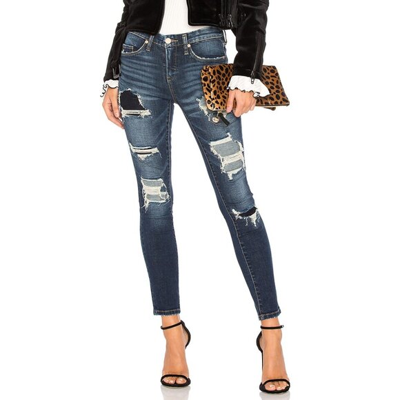 Blank NYC Skinny Crop Distressed Cult Classic Jeans Size 30 Stretch Denim - Picture 1 of 11